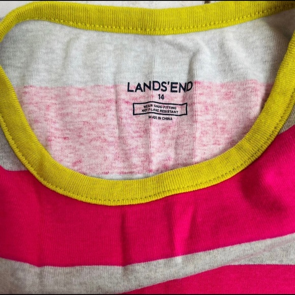 Lands End Girls Stripe Pajamas Set Size 14 EEUC - Picture 3 of 3
